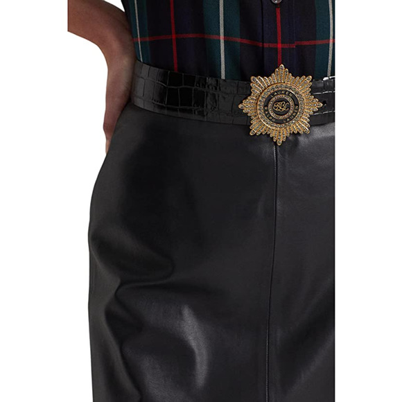 LAUREN Ralph Lauren Leather Pencil Miniskirt - Picture 4 of 5